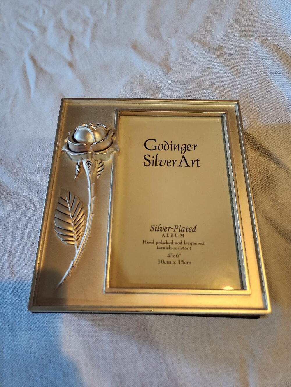 Godinger Silver Art Silver Plated Rose 4x6 Photo Album